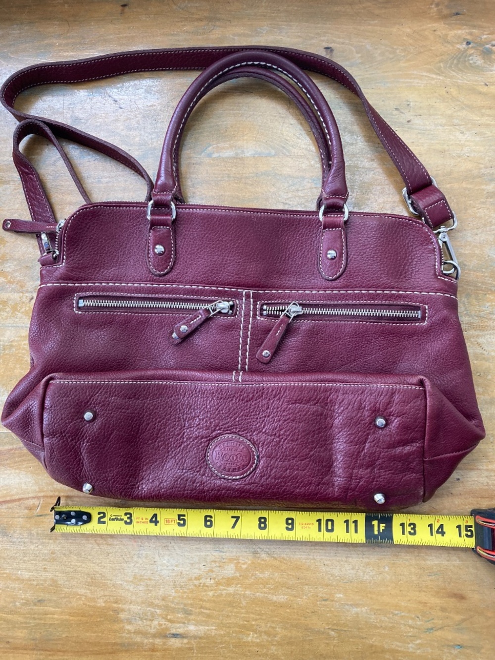 Purple Roots Pebbled Leather Bag - Picture 9 of 12